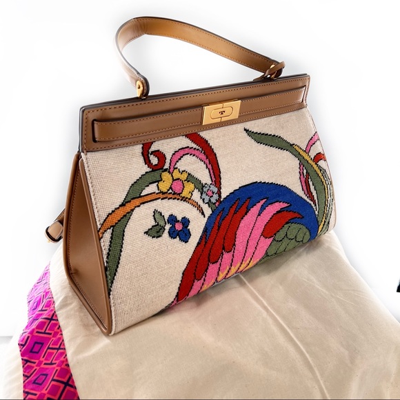 Tory Burch Handbags - TORY BURCH Lee Radziwill Bag In New Ivory Promised Land Needlepoint Shoulder Bag